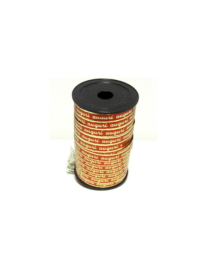 NASTRO CON SCRITTA AUGURI ROSSO mm10/100m