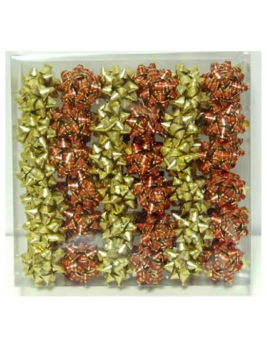 COCCARDA 10mm CON SCRITTA AUGURI ROSSO/ORO 100pezzi