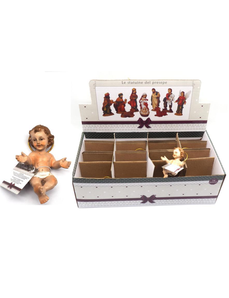 GESU' BAMBINO CON AUREOLA 9,5x6 CENTIMETRI