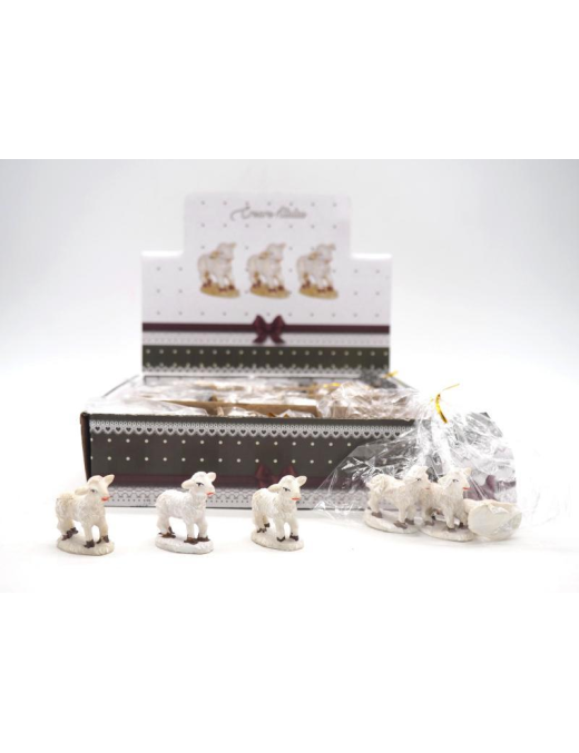 ANIMALE PECORA SU BASE 3x3x1,5 CENTIMETRI 3 PEZZI