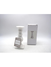 CANDELIERE BIANCO CERAMICA 18 CENTIMETRI