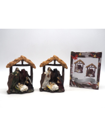 NATIVITY WITH HUT 17 CENTIMETERS