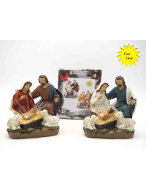 NATIVITY WITH CRIB FIBER OPTICS 13 CENTIMETERS