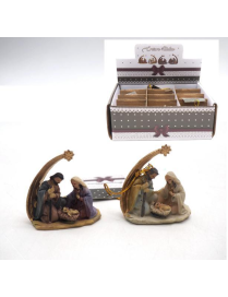 NATIVITY ON LEAF 7.5 CENTIMETERS