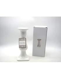 WHITE CERAMIC CANDLESTICK 24 CM