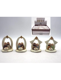 NATIVITY WITH BOW-STAR 8 CENTIMETERS