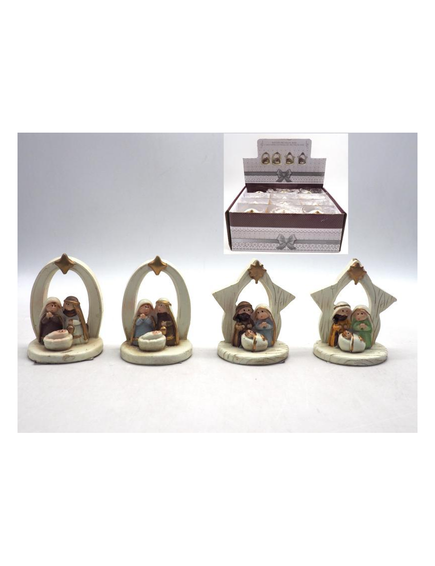 NATIVITY WITH BOW-STAR 8 CENTIMETERS