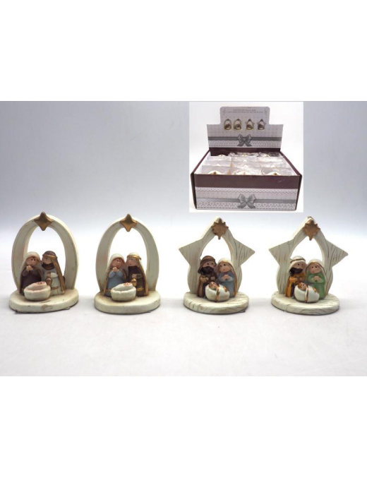 NATIVITY WITH BOW-STAR 8 CENTIMETERS