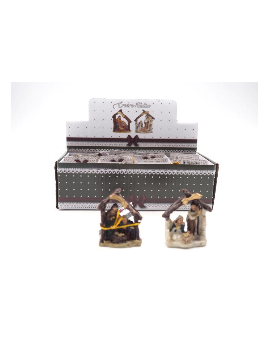 NATIVITY WITH HUT 5 CENTIMETERS