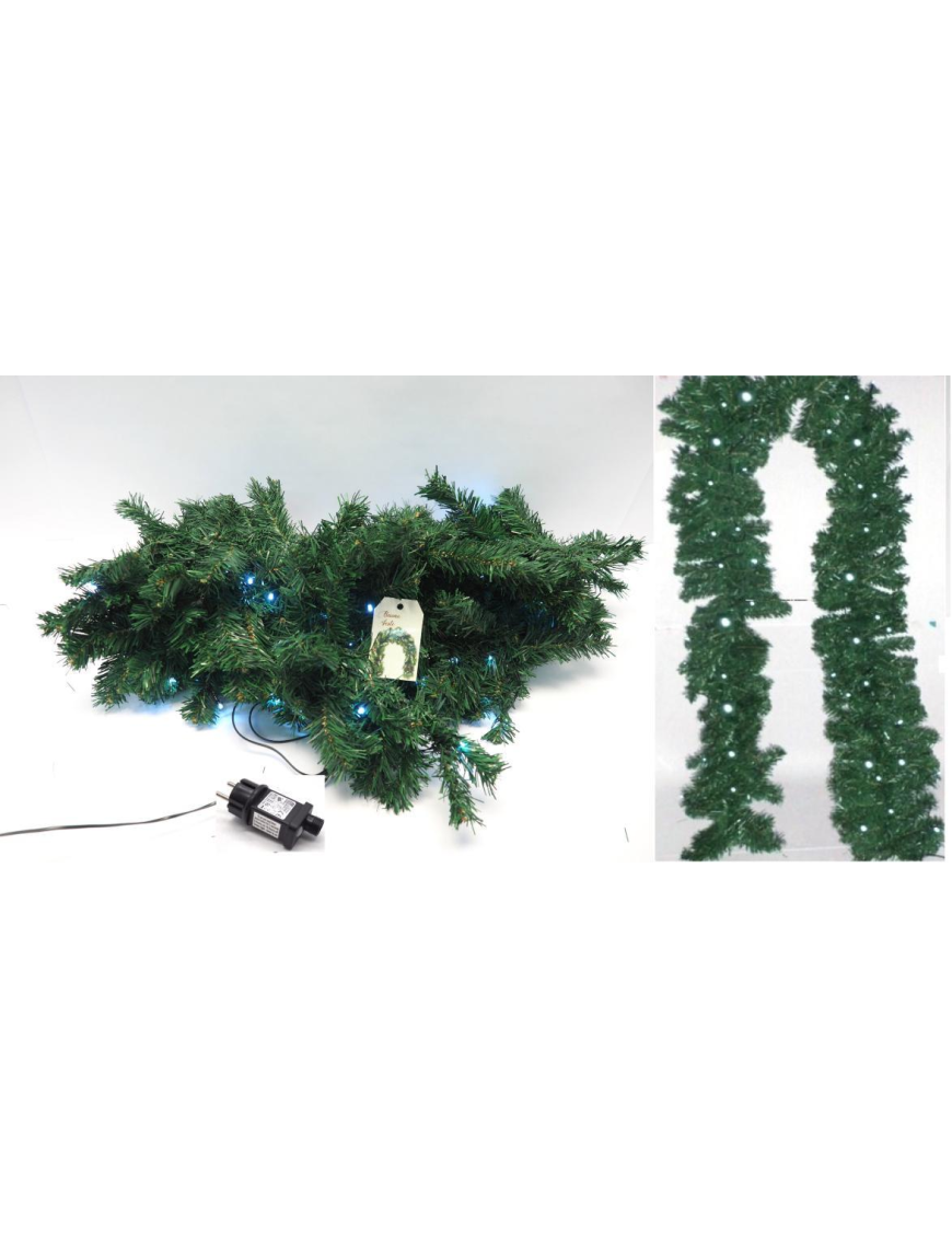 WHITE GARLAND 2.7 METERS DIAMETER 26 CENTIMETERS