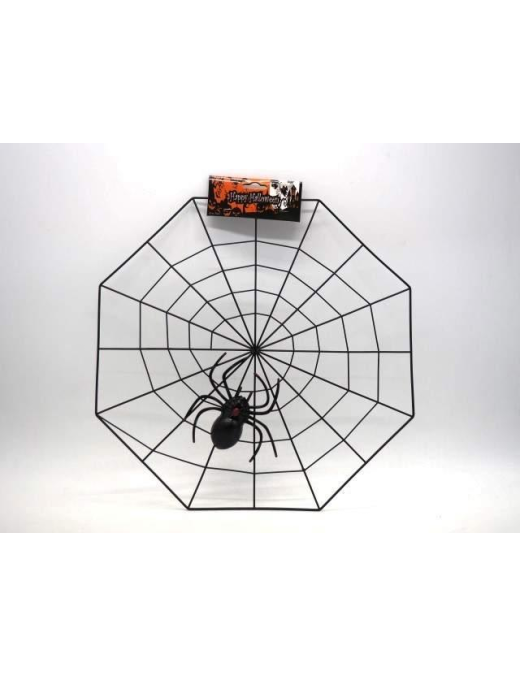 RAGNATELA PLASTICA CON RAGNO 33cm