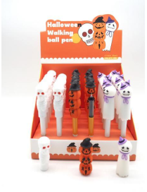 PEN WITH FANTASY HALLOWEEN PATTERN+PUMPKIN+SKULL