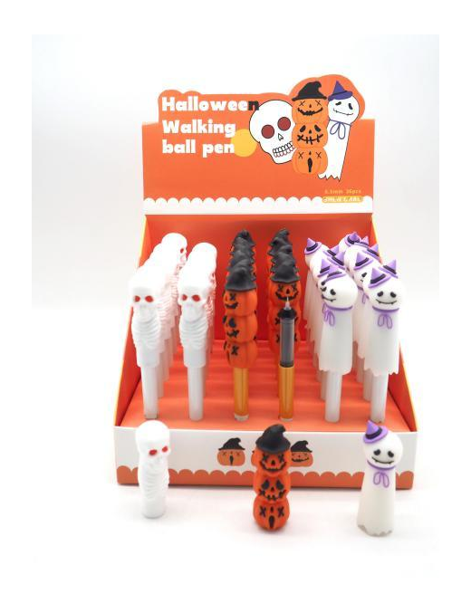 PEN WITH FANTASY HALLOWEEN PATTERN+PUMPKIN+SKULL