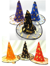 WITCH HAT WITH SPIDER/BAT DECORATION