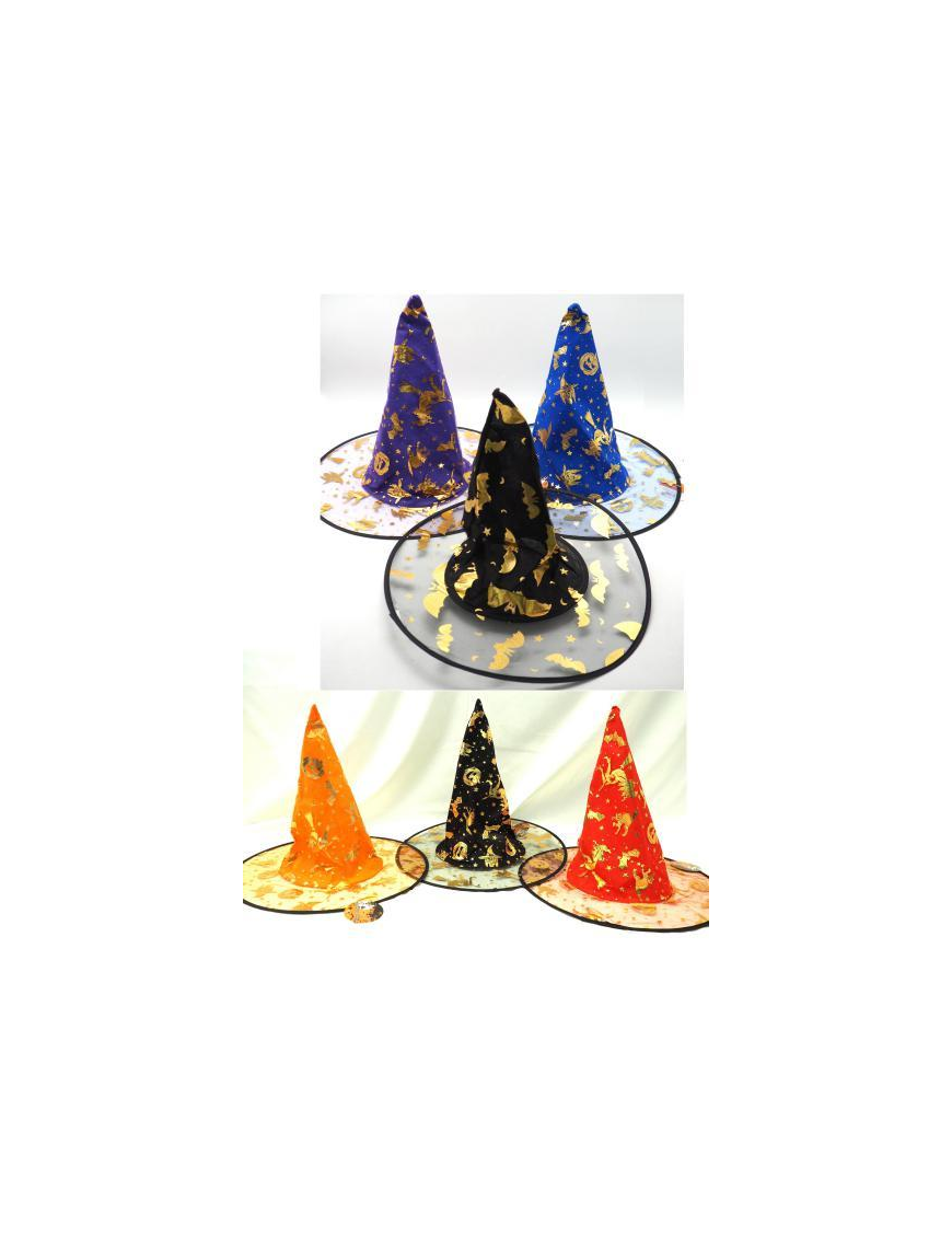 WITCH HAT WITH SPIDER/BAT DECORATION