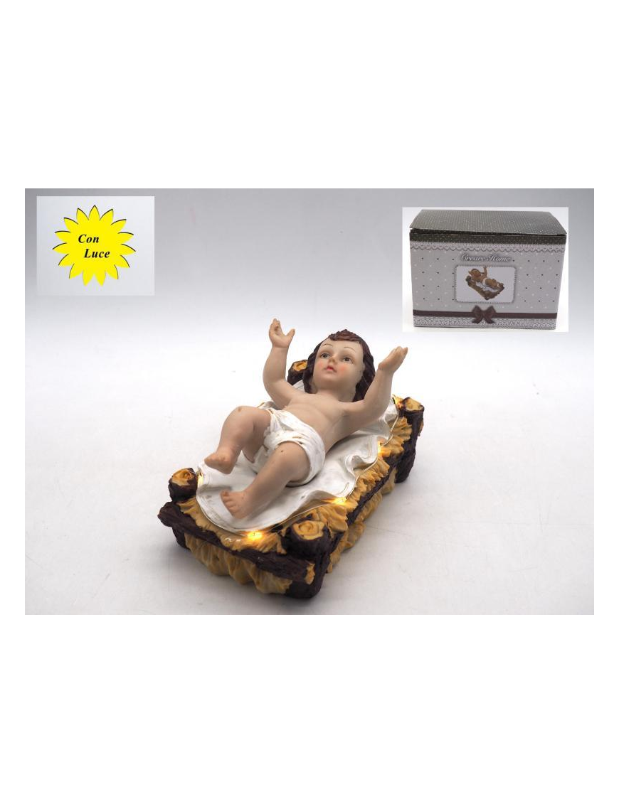 GESU' BAMBINO CON LUCI 10x9x15 CENTIMETRI