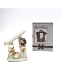 NATIVITY DRESS WHITE WOOL 12cm