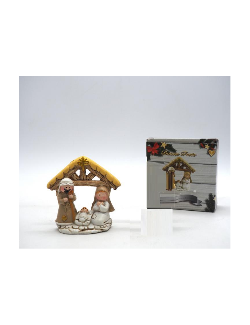 NATIVITY RESIN CREAM 9cm