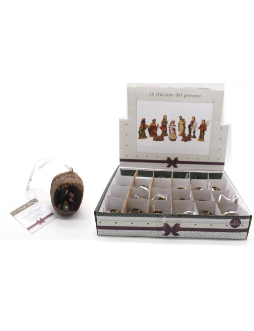 POLYRESIN NATIVITY IN WALNUT 4.5cm