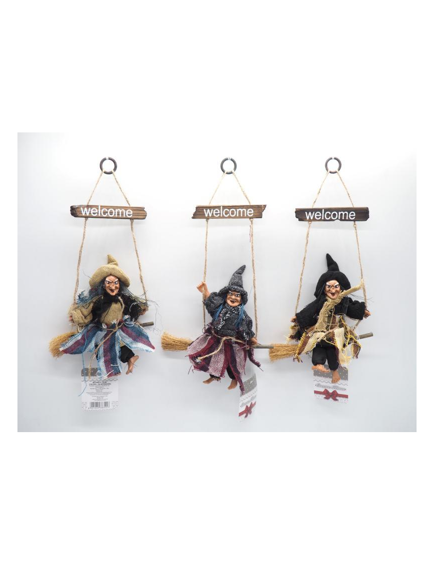 BEFANA APPENDINO 15cm CON SCOPA