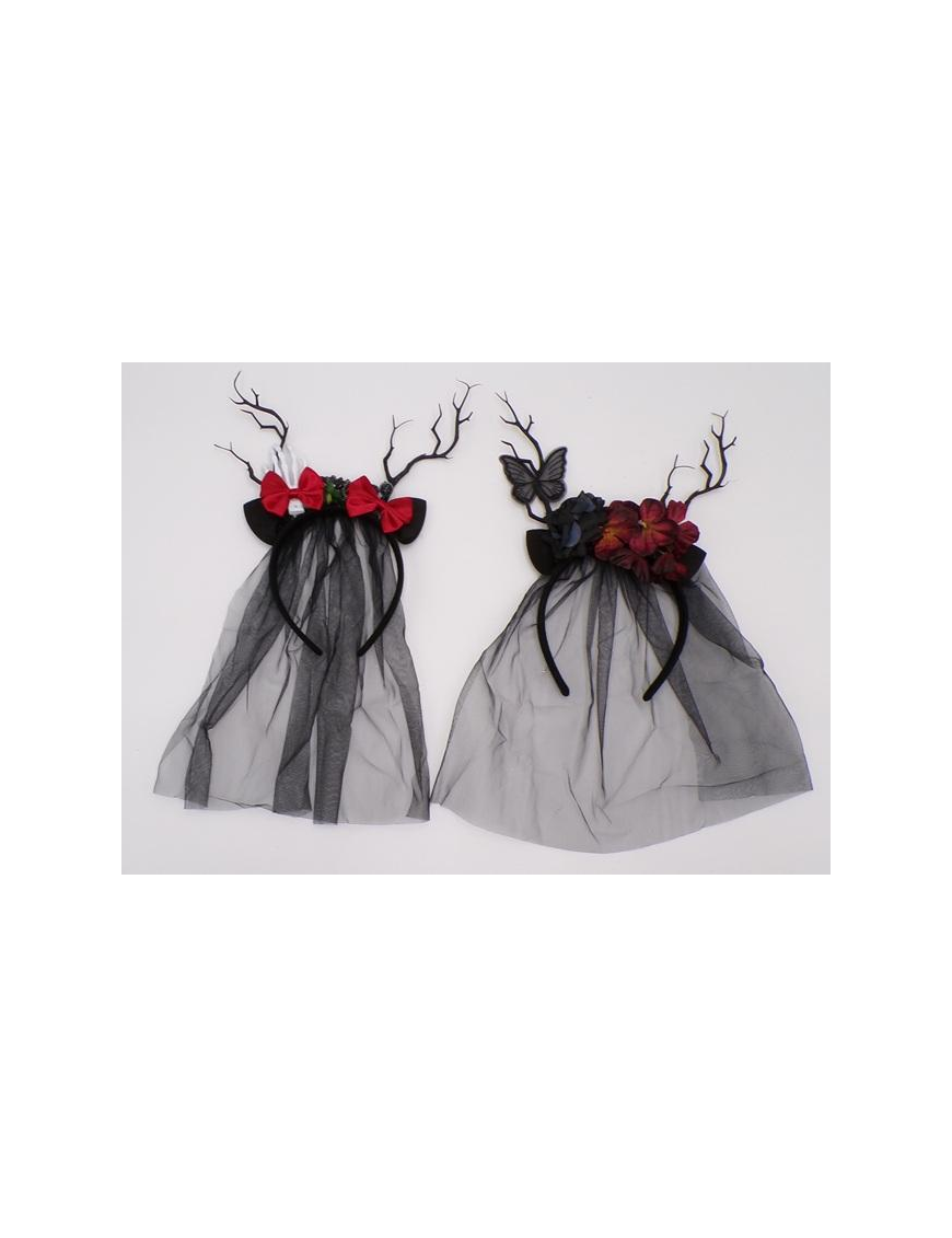 HEADBAND WITH HORNS + DECORATIONS