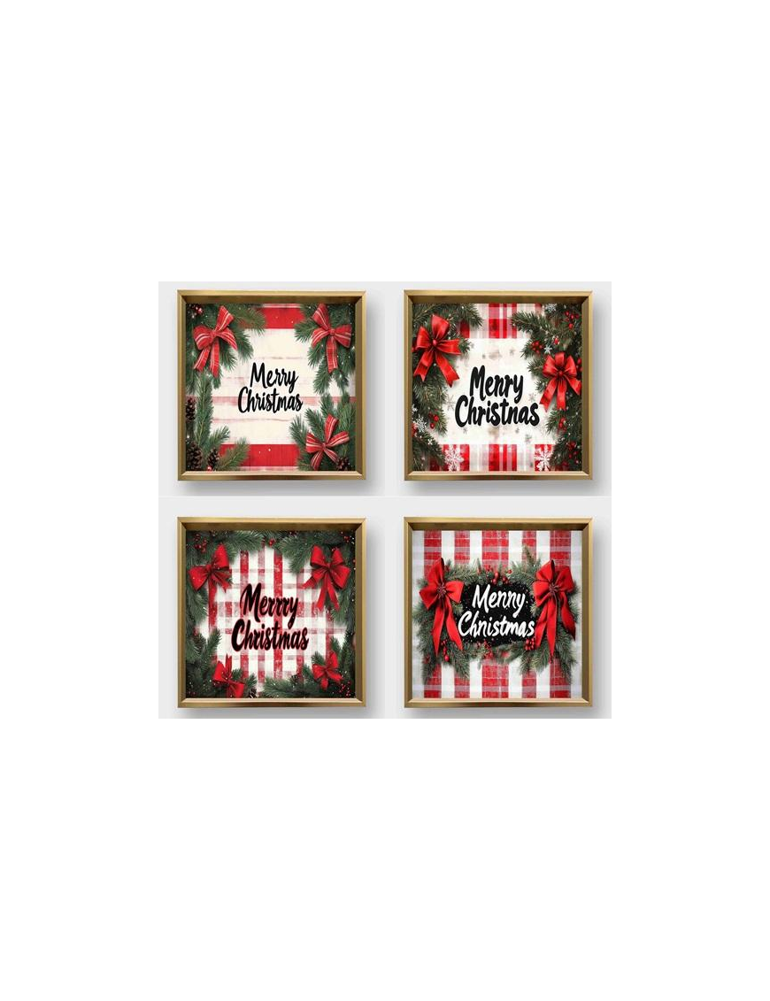 VASSOIO MDF MERRY XMAS QUADRO 30x30cm