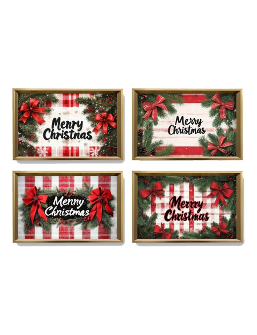 VASSOIO MDF MERRY XMAS RETT. 34,8x20cm