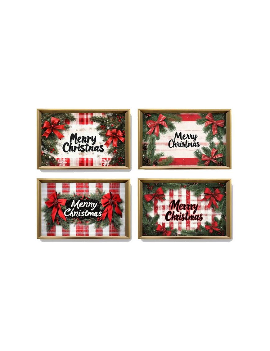 VASSOIO MDF MERRY XMAS RETT. 40x25cm