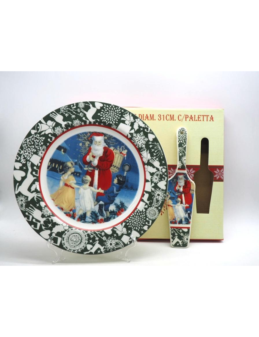 PIATTO PANETTONE C/PALETTA 31cm 16398