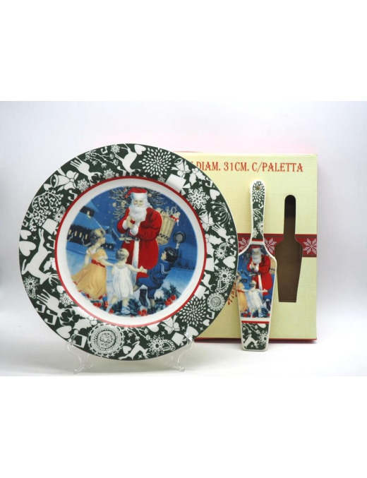 PIATTO PANETTONE C/PALETTA 31cm 16398