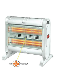 STUFA AL QUARZO 2 ELEMENTI 800W INFERNO