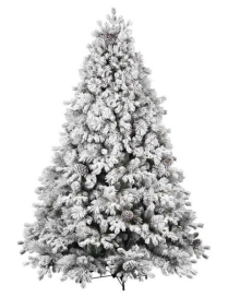 FLOCKED STAR CHRISTMAS TREE WITH PINE CONES 270cm 3798 BRANCHES