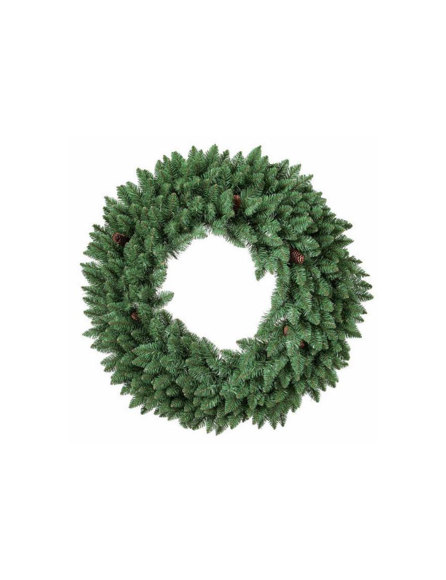 GREEN CROWN WITH PINE CONES diameter 55cm