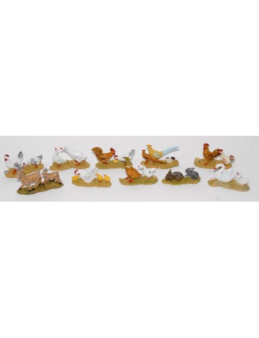 ANIMALI GRUPPO LUCIDO 5pezzi (adatto presepe h 10cm)