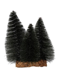 TREES 22cm GREEN PINE GROUP OF 3 PINE