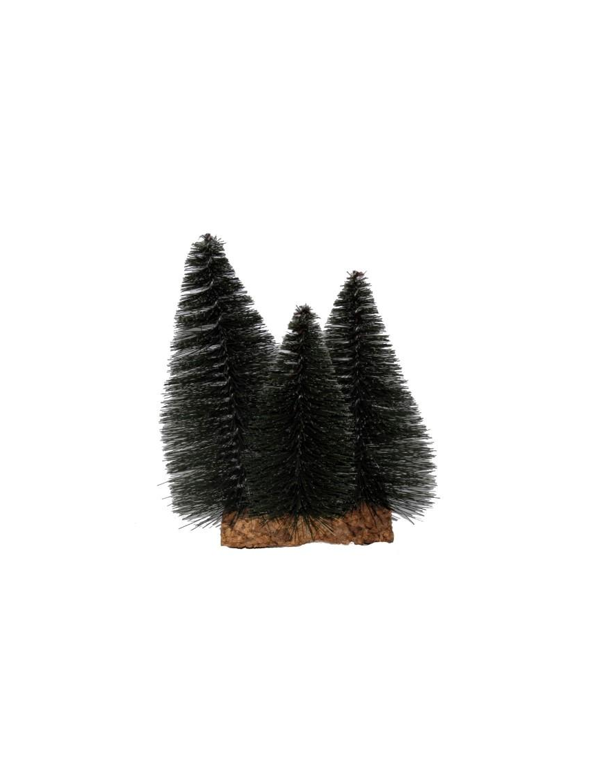 TREES 22cm GREEN PINE GROUP OF 3 PINE