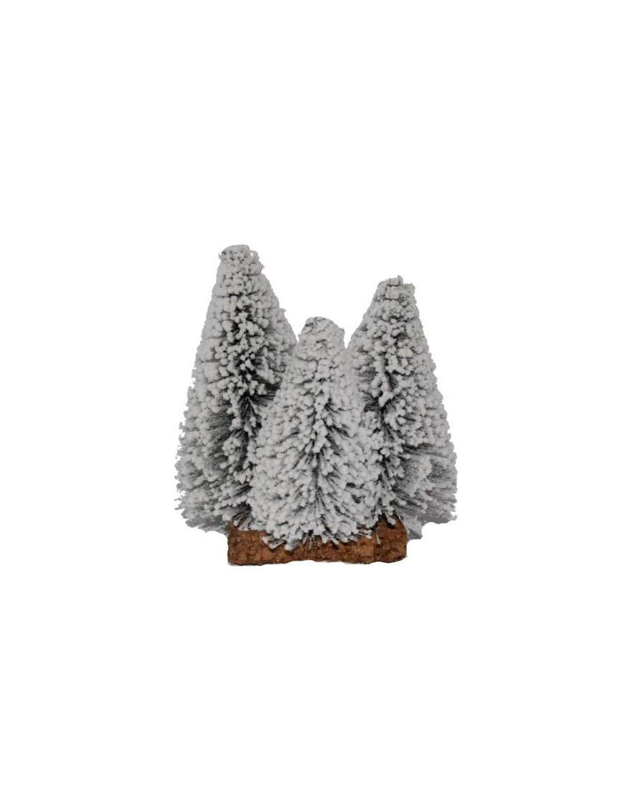 TREES 22cm PINE TREES WITH SNOW GROUP OF 3 PINES