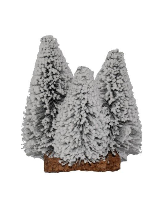 ALBERI 22cm PINETTI CON NEVE GRUPPO 3 PINI
