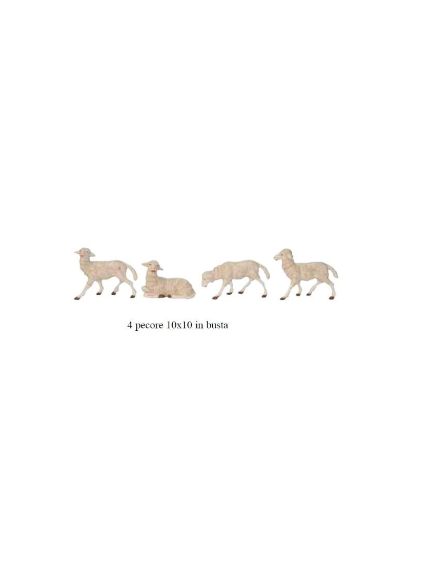 SHEEP ANIMALS 10x10cm 4pcs COATED