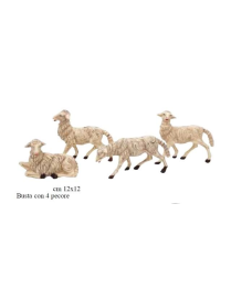 ANIMALI PECORE 12x12cm 4pezzi PATINATE