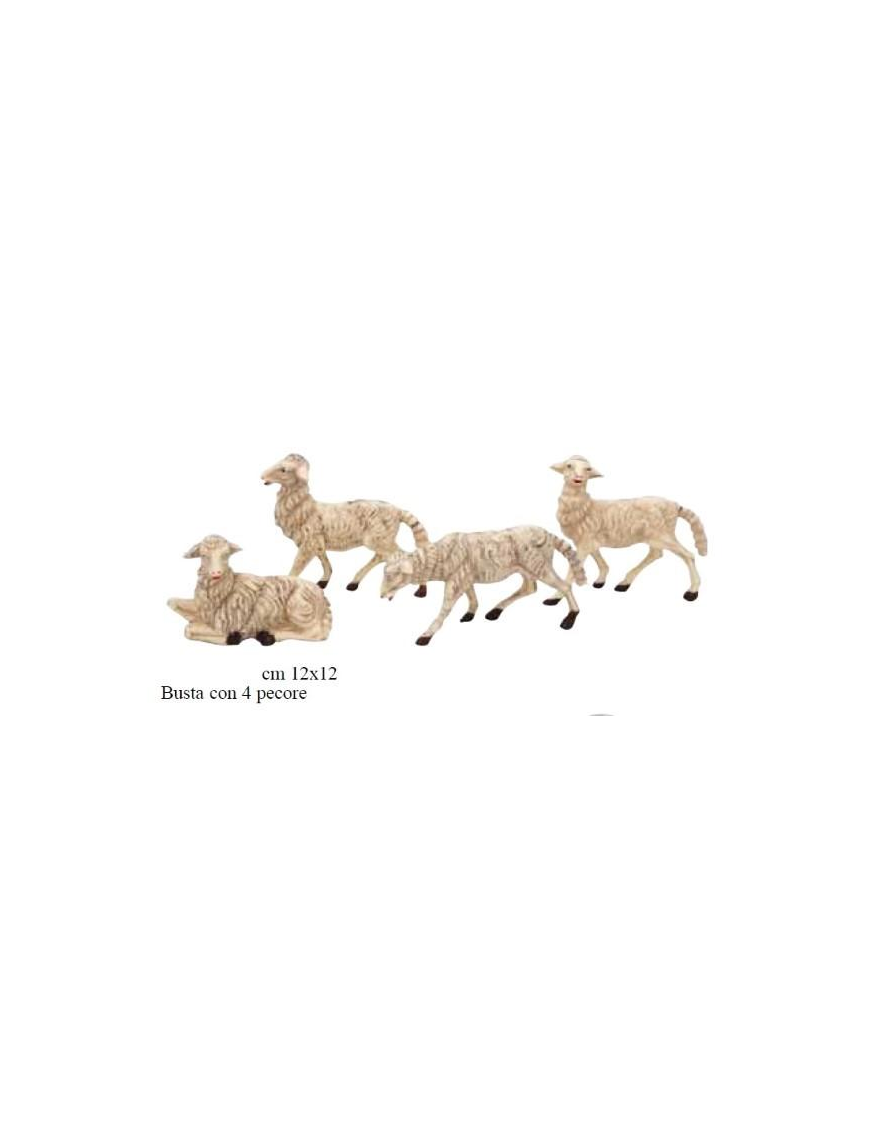 ANIMALI PECORE 12x12cm 4pezzi PATINATE
