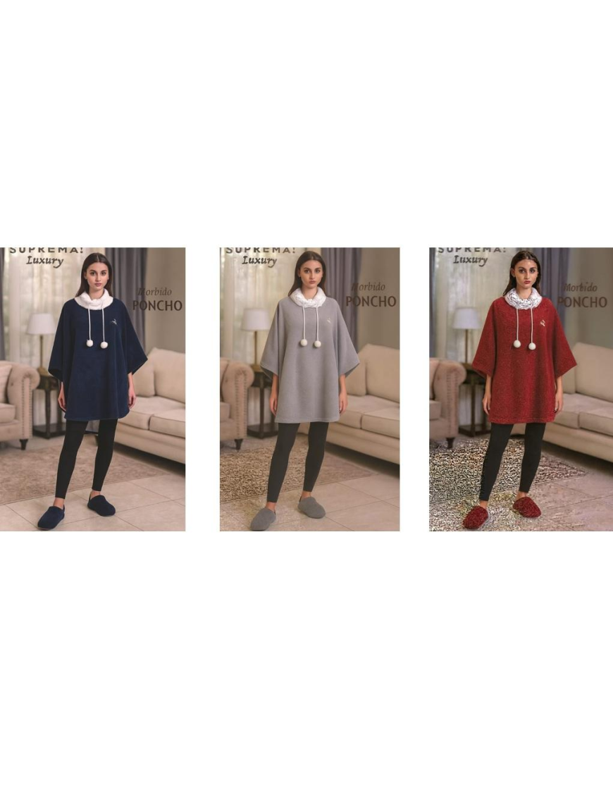 PONCHO+CIABATTE DONNA COL.ASS. 12pz