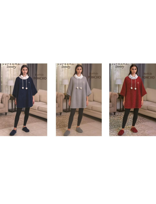 PONCHO+CIABATTE DONNA COL.ASS. 12pz