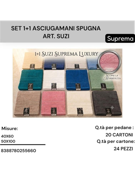 ASCIUGAMANI 1+1 SUZI SPUGNA 600gr