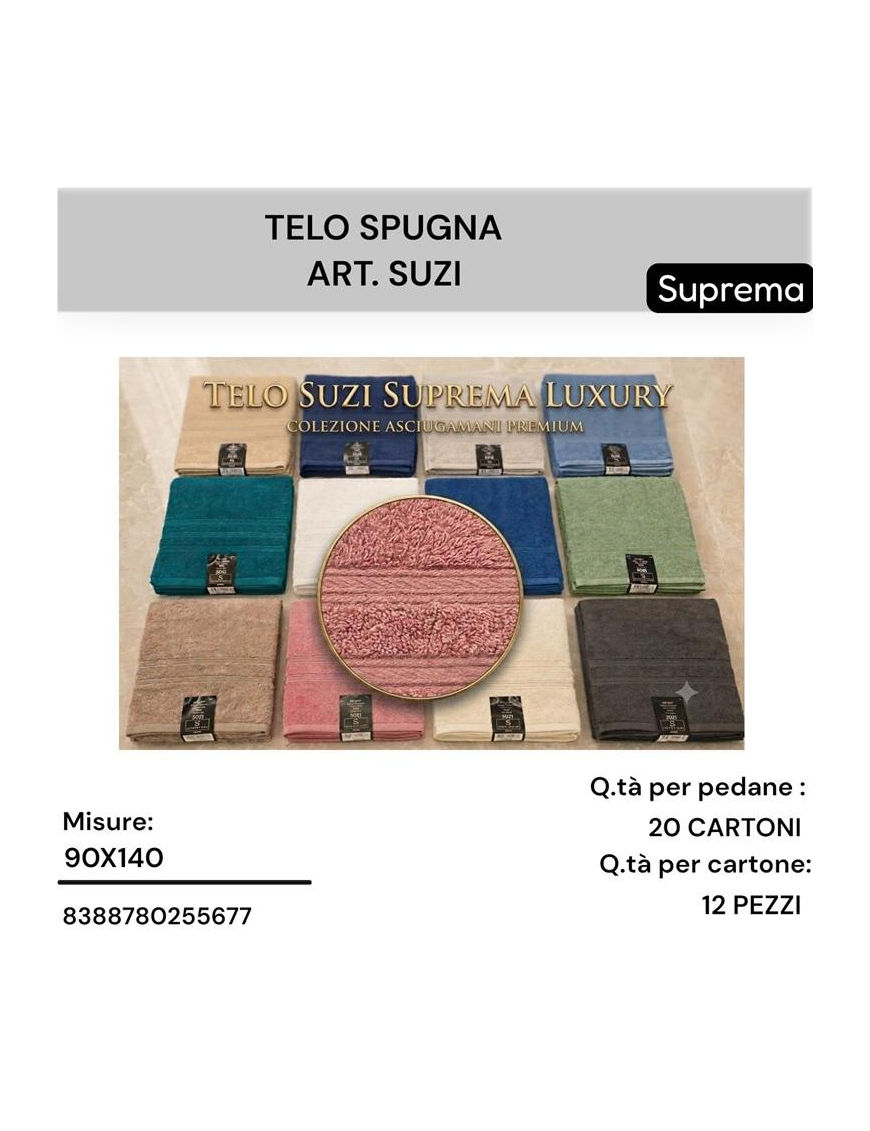 TELO BAGNO SPUGNA SUZI 600gr 90x140