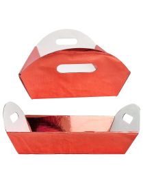 CESTO ROSSO METALLIZZATO 25x17x6cm