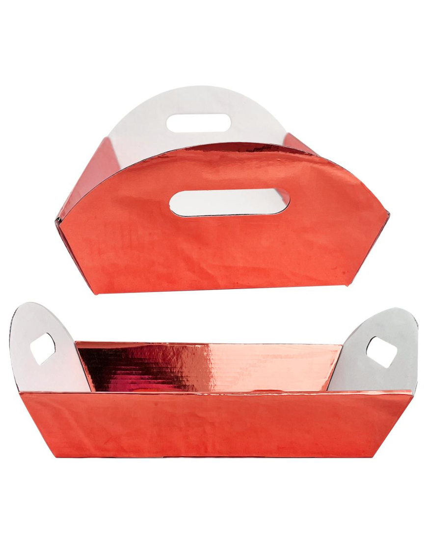 CESTO ROSSO METALLIZZATO 25x17x6cm
