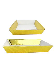 METALLIC GOLD BASKET 25x18.5cm