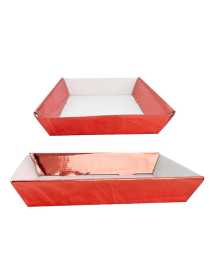 CESTO ROSSO METALLIZZATO 25x18,5cm
