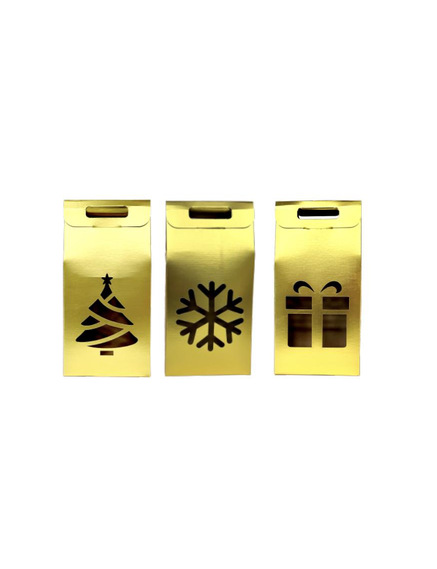 METALLIC GOLD BOTTLE HOLDER FOR 2 BOTTLES